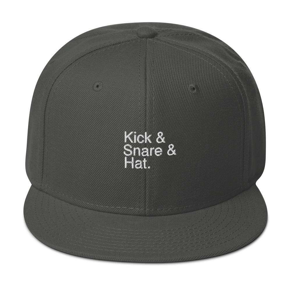 Kick & Snare & Hat - Snapback Hat, Charcoal gray