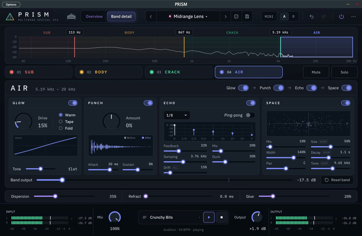 PRISM - Multiband Spatial EFX Drum Plug-In