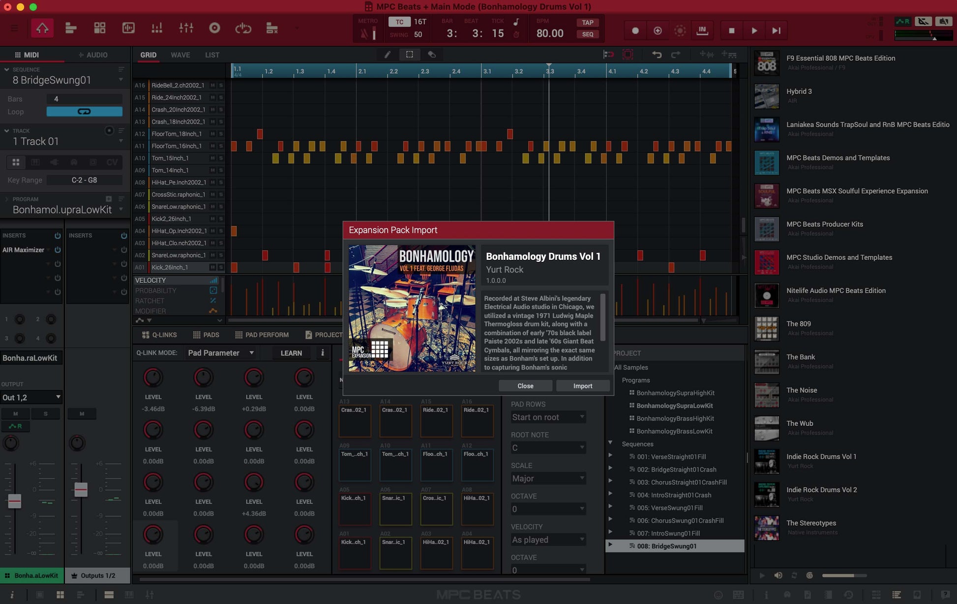 MPC Expansion - Bonhamology Drums Vol 1 - Yurt Rock