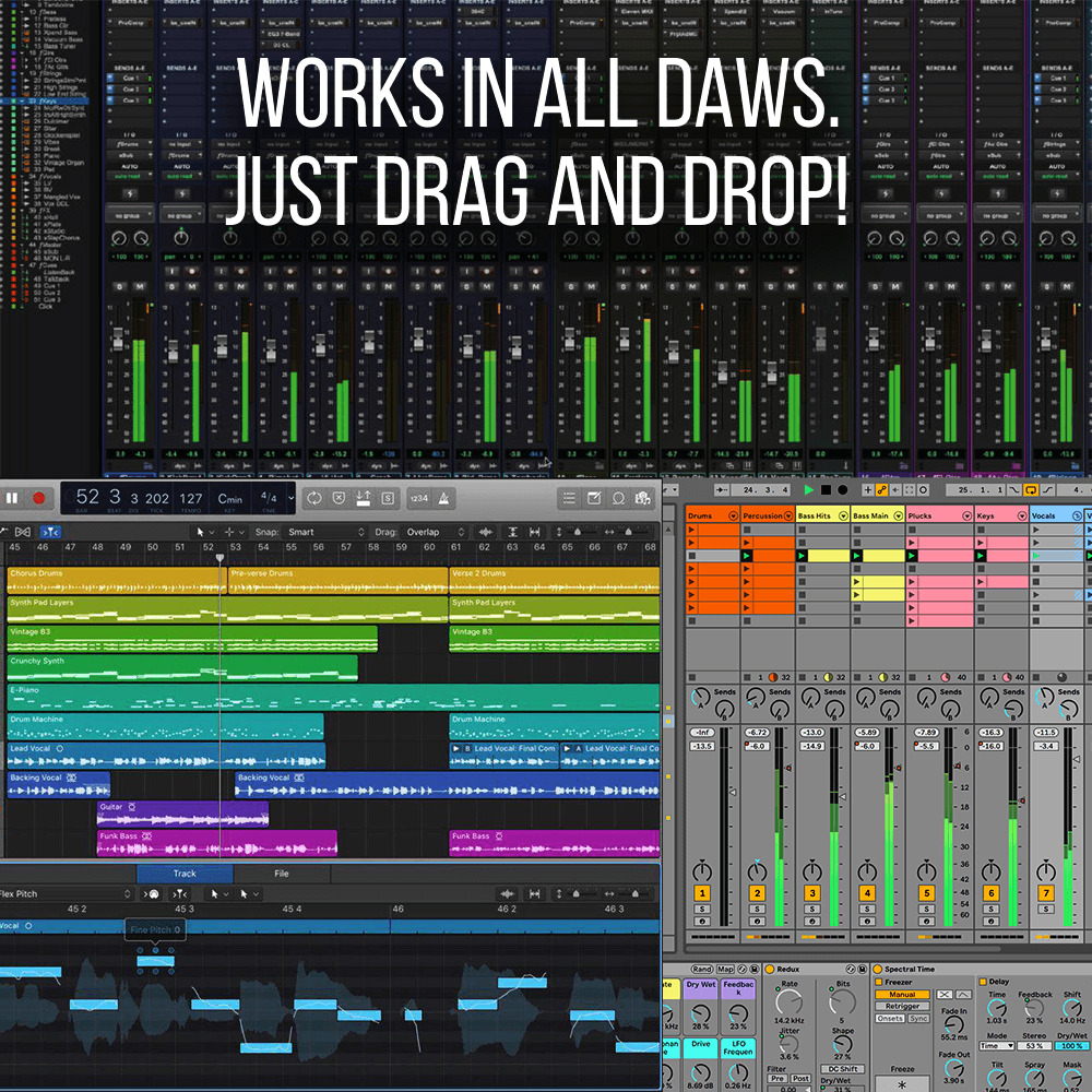 Drum Loops in 3 MIDI WAV Drums Yurt Rock